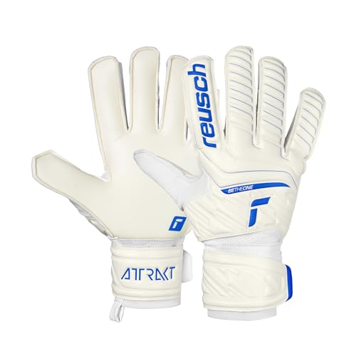 Reusch Attrakt Solid Gants de Gardien de But|Grip Solide en Latex synthétique|Stabilité 360° grâce au Full Strap et Elastic Cuff|Ajustement Parfait par Tous Les Temps|Tous terrains
