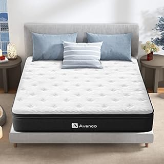 Avenco Double Mattress, 7 Inch Gel Memory Foam Innerspring Hybrid Mattress Double 4ft 6, Breathable Bed Mattress with CertiPUR-US Certified Foam, Edge Support & Pressure Relief, 135x190x18cm