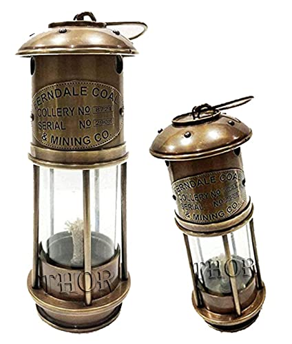 Antique Style Nautical Brass Miner Ship Lantern Oil Lamp Vintage Maritime Decor 6