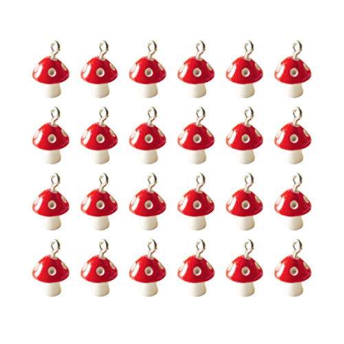 Healifty 30 Stück Pilz Charms Anhänger Lampwork Perlen Schmuck Befunde Charms für Armbänder Halsketten Ohrring Schmuck Machen DIY Handwerk Cover