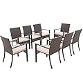 Sophia & William Patio Chairs Set of 8, 8 Pcs Lightweight Rattan Outdoor Dining Chairs, All-Weather Wicker Dining Chairs with Seat Cushions
