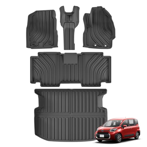 ZUNDUO トヨタ 新型 シエンタ 10系 5人乗り mxp系 専用 フロアマット&ラゲッジマット 3Dフロアマット 2022年8月-現行 SIENTA MXPC10G MXPL10G MXPL15G 車種専用設計 3D 立体カーマット トランクマット ラバーマット TPE素材 耐汚れ 傷防止 SIENTA アクセサリー カスタムパーツ カー用品 5Pセット (5人乗り)