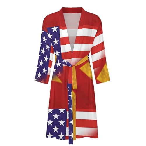 US Tigray Combined Flag Funny Men's Robe Soft Lightweight Bathrobe Long-sleeve Spa Robes4