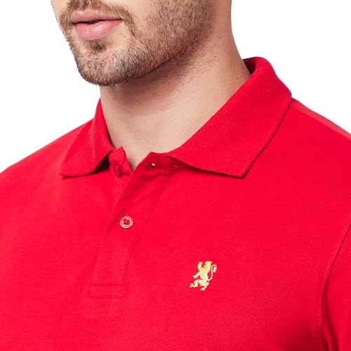 Image of Giordano Men's Slim Fit Solid Polo Collar Short Sleeves Regular Length Button Closure Cotton Polo T-Shirt