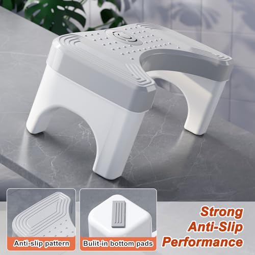 Squatting Toilet Stool for Adults, 7 Inch Poop Stool Squat Adult, Non-Slip Potty Stool for Pooping, Portable Toilet Step Foot Rest for Bathroom