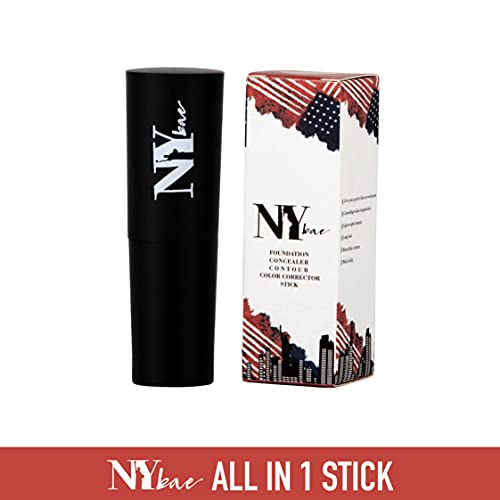 Image of NY Bae All In One Stick - Foundation Concealer Contour Color Corrector Stick | Flawless Texture, Natural Finish | For Hiding Dark Spots on Dark Skin - Shady in Chinatown - Orange Corrector 10