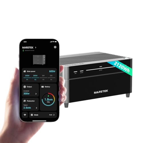 Marstek Venus A Solar Balkonkraftwerk mit Speicher & Wechselrichter 0% MwSt 2120Wh LiFePO4 Solarspeicher 4 MPPTs 2.4 kW PV-Eingangsleistung & 1.5 kW Ausgang 6000 Ladezyklen App-Steuerung IP65