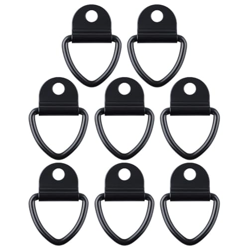 BlesConi Anclajes de amarre de hierro resistente, capacidad de carga de 450 kg, cierres de anillo en D con agujero de montaje de 12 mm para remolque, camión, motocicleta, carga, 4 unidades