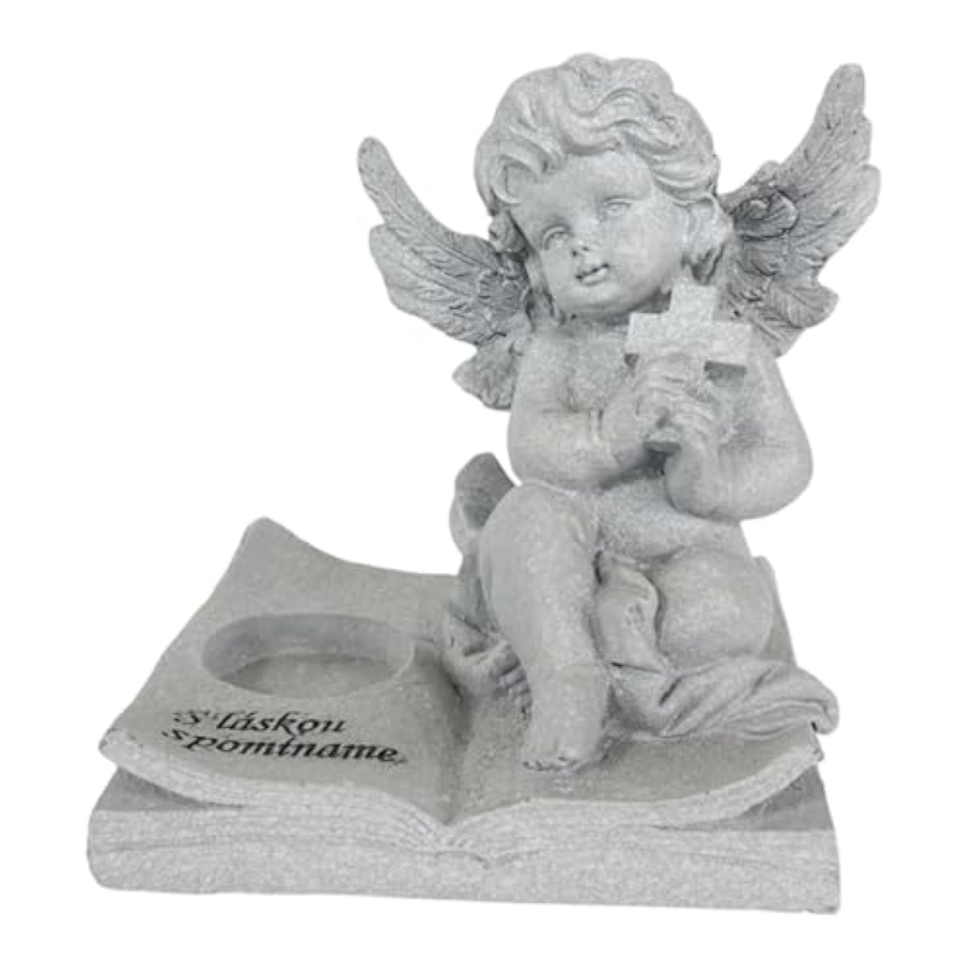 Cherub Tea Light Holder Memorial Statue for Candlelight