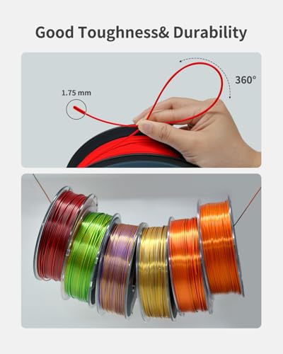 Image of PLA Filament 1.75mm Red, 3D Printer Filament 1kg Spool (2.2lbs), Neatly Wound, + /- 0.02mm Precision, No Clog /Bubble, Excellent Layer Adhesion, Fits Most FDM Printers