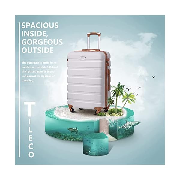 COOLIFE-Suitcase-Trolley-Carry-On-Hand-Cabin-Luggage-Hard-Shell-Travel-Bag-Lightweight-with-TSA-Lock-and-2-Year-Warranty-Durable-4-Spinner-Wheels-WhiteBrown-S20-inchcarry-on COOLIFE Suitcase Trolley Carry On Hand Cabin Luggage Hard Shell Travel Bag Lightweight with TSA Lock and 2 Year Warranty Durable 4 Spinner Wheels (White/Brown, S(20 inch)_carry on)