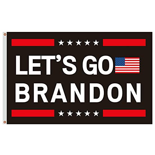 Lets Go Brandon Flag 3x5Ft, Indoor Outdoor Garden Lets Go Branson Flag, Funny FJB Flag, Vivid Color Polyester Double Stitched with Brass Grommets (Black)