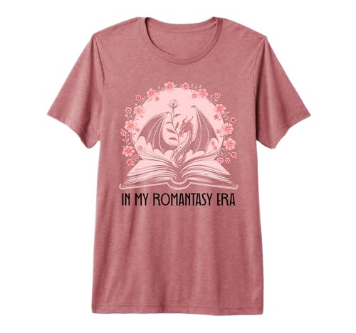 Book Dragon in My Romantasy Era Romance Fantasy Book Club T-Shirt Haut de Gamme