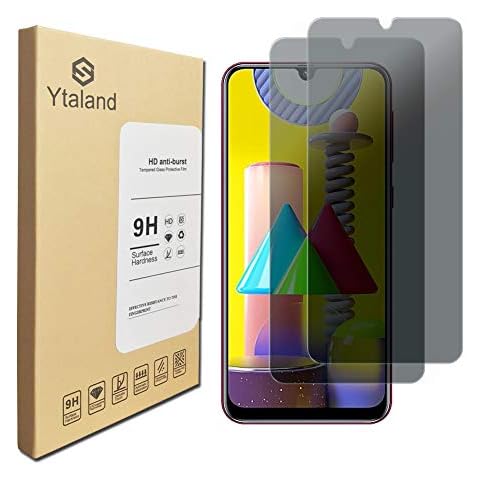 [2 Pack] Ytaland Privacy Screen Protector for Samsung Galaxy M21/M31, Anti Spy Anti Peep Bubble-Free Tempered Glass for Samsung Galaxy M31 Cover