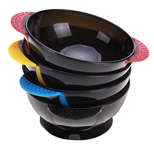 Solustre 4pcs Hair Coloring Bowls Salon Color Mixing Bowls Suction Cup Hair Dyeing Bowls Professional Salon Hair Coloring Hair Tinting Set