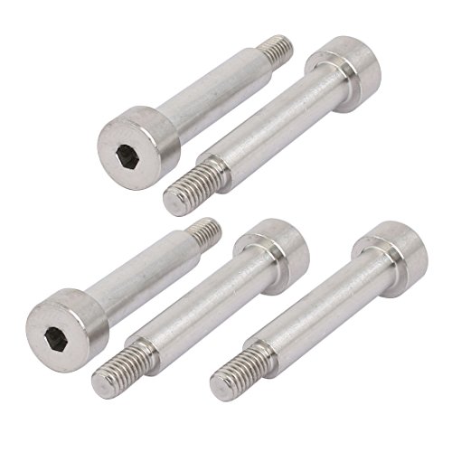 uxcell 304 Stainless Steel Hex Socket Shoulder Bolt 8mm Shoulder Dia 35mm Shoulder Length M6 Thread 5pcs