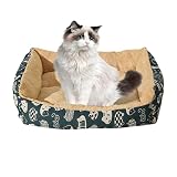 ♪Amplia gama de aplicaciones: la cama de felpa para gatos es de buena calidad, puede proporcionar a los gatos un sueño cómodo y un lugar de descanso, puede acomodar la mayor parte del cuerpo del gato, muy adecuada para uso en interiores.