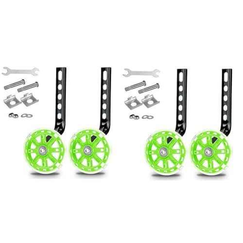 Rueda de entrenamiento de bicicleta para niños de 12 a 20 pulgadas kit de soporte verde