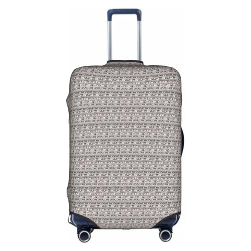 Housse de protection lavable pour valise de voyage, motif tribal gris et blanc S