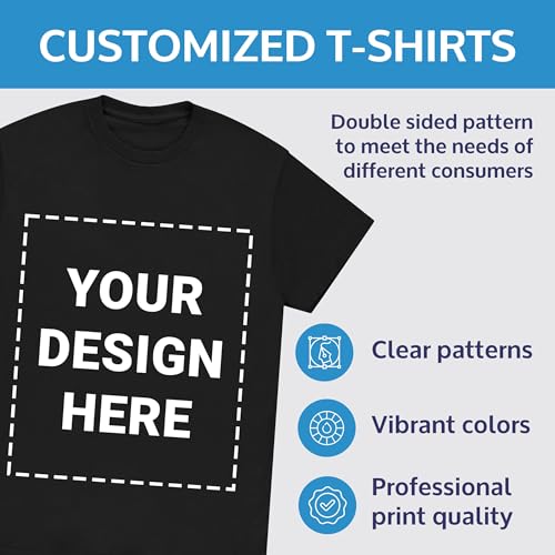 Custom T-Shirts for Men, Customized T Shirts, Photo Logo Text Personalized Cotton Blend Shirts Front & Back Print4