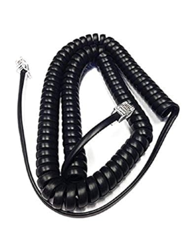 Cordon de combiné noir Panasonic KX-T élastique anti-nœuds long de 3,7 m
