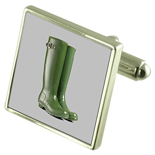 Preisvergleich Produktbild Select Gifts Garten Gummistiefel Sterling Silber Manschettenknöpfe graviert Box Optional