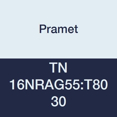 TN 16NRAG55:T8030 Carbide Multi-Material (P30,M25,K30) Indexable Internal Threading Insert, Whitworth 55 Degree Partial Profile, TPI 8-48, 3" Cutting Edges, PVD, Gold (Pack of 5)