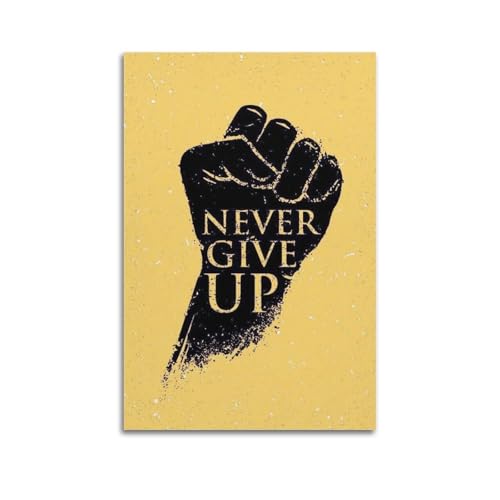 Póster motivacional Never Give Up retro de 40x60 cm para decorar el gimnasio en casa