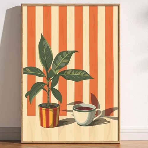Toile caféier vintage minimaliste pour créer un coin déco chaleureux au salon