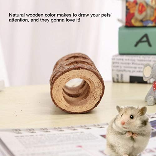 Oumefar Pet Chew Toy Wooden Forest Hollow Tree Trunk Tunnel Tube Toy Hamster Tunnel Wood Hideout for Small Animals Hamsters Rats(Big)