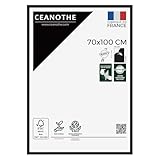 Ceanothe Cadre Photo 70x100 cm en Bois Noir, Pour Exposition et Idéal pour A1 et Affiche Poster Cinema, Collection Essentiel Verre acrylique Incassable Fabriqué en France