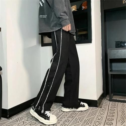 Men Cowboy Pants Korean Style Trousers Denim Streetwear Retro Jeans3