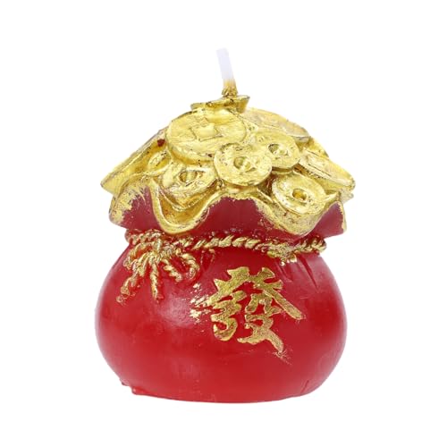 PRETYZOOM Money Bag Candle Lucky Charms Decor for Festival New Year Blessing Ornament