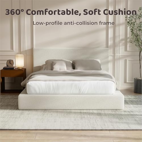 Image of RECCI AirFrame California King Upholstered Bed Frame with Padded Headboard