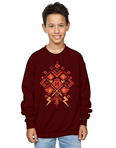 Harry Potter Boys Christmas Fair Isle Sweatshirt 9-11 Years Burgundy