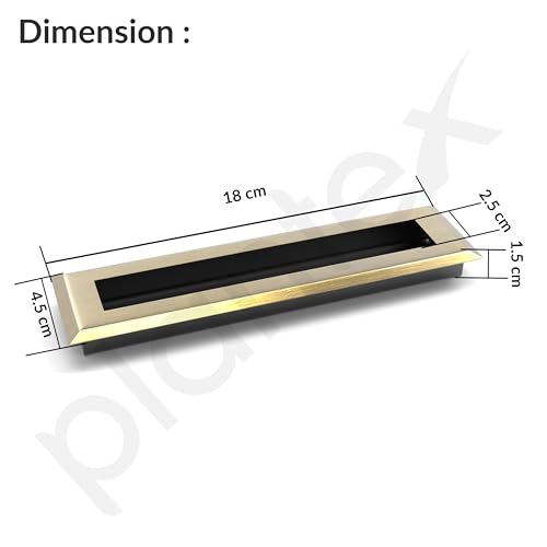 Image of Plantex Sliding Door Handle /Concealed Handle for Sliding Door /160mm Concealed Handle for Wardrobe /Kitchen Cabinet - Pack of 4 (Brass Antique)