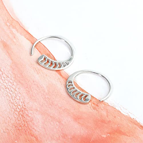 Boma Jewelry Sterling Silver Polished Chevron Pull Through Fashion Hoop Earrings #TOP2