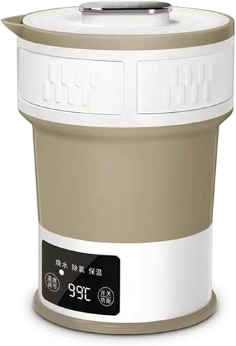 OLOTU Hervidor de té eléctrico de acero inoxidable de plegado rápido, portátil, con cable de alimentación desmontable, calentador de agua de 0.6 l21