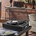 Record Player Vinyl Turntables with Built-in Speakers and USB Play&Recording Belt-Driven Vintage Phonograph Record Player 3 Speed for Entertainment and Home Decoration(Black Wood)