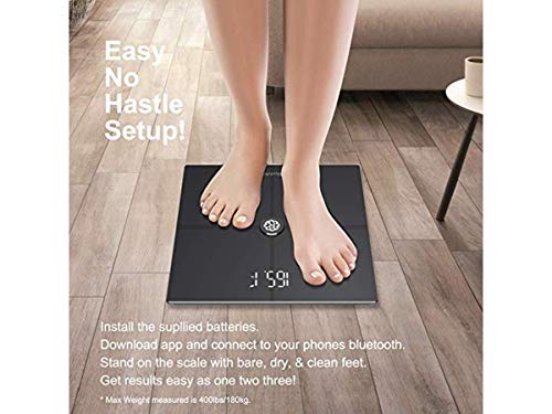 Rolli-Fit Smart Body Fat Scale, Digital Bathroom Weight Scale - High Precision Measurements Sync With Fitbit, Apple Health And Google Fit, Tracks 8 Key Compositions Analyzer, 400 Lb #TOP5