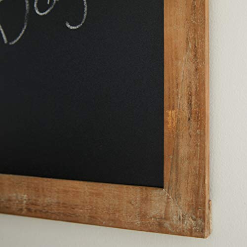 Deco 79 Wood Sign Wall Decor With Chalkboard, 21" X 1" X 17", Brown #TOP1