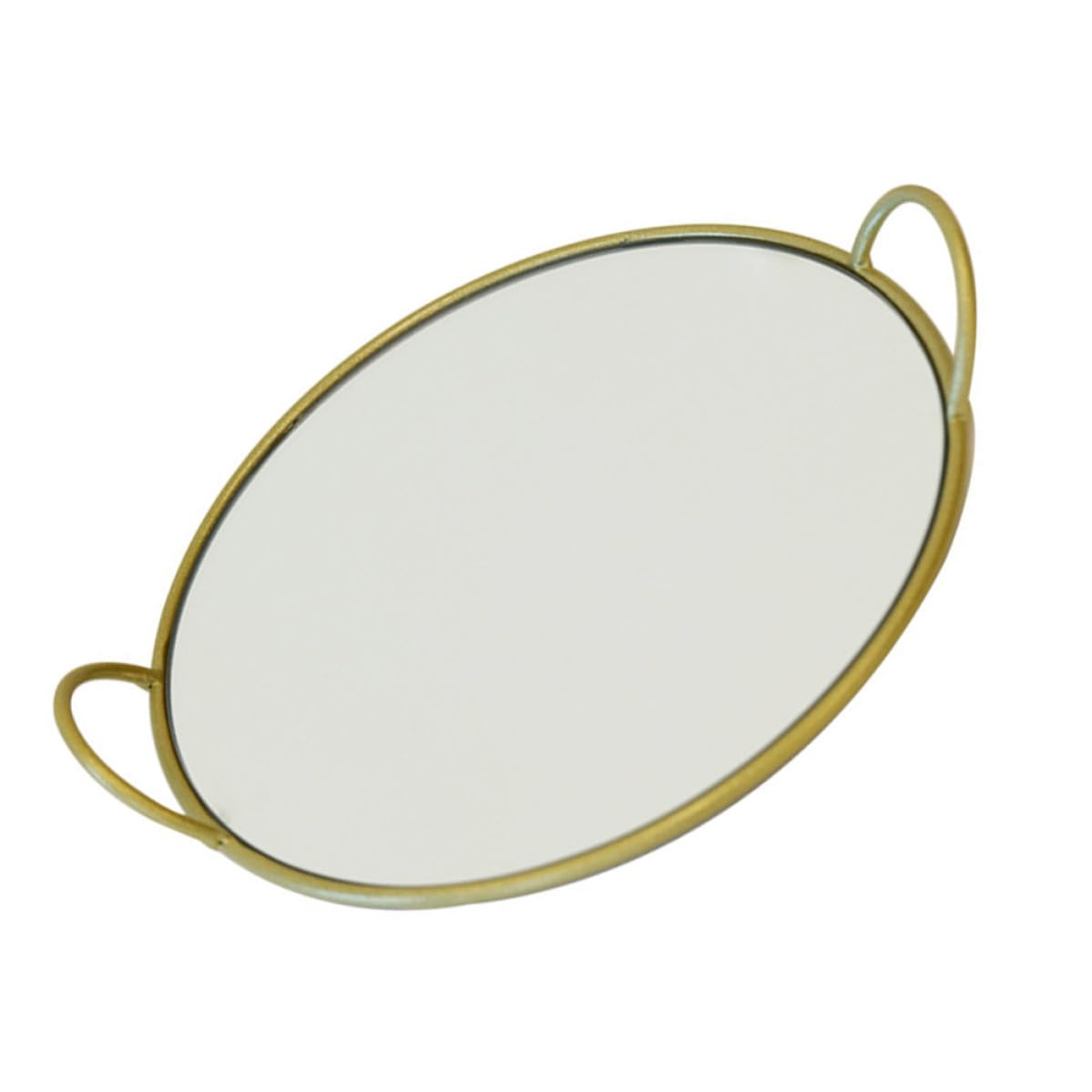 Plateau de service en fer forgé or chic avec poignée pour décorer votre table