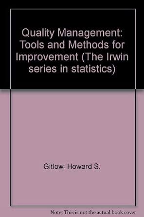 Quality Management: Tools and Methods for Improvement (The Irwin Series ...