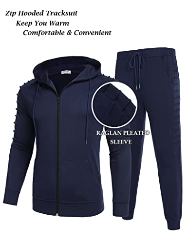 Coofandy Men's Track Suits 2 Piece Athletic Hooded Sweatsuits Jogging Sports Suit Sets With Pockets #TOP1