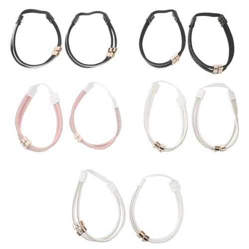 ERINGOGO Correas de Talón Desmontables Elásticas para Tacones Altos Gemas de Imitación, 5 Pares Multicolor, Accesorios Antideslizantes para Sandalias y Zapatos de Mujer