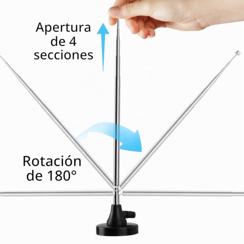 Miniatura 2 de Antena Dab Fm Radio De Telescópica Digital Para Interiores Con Base Magnética Cable Extensión 3metro Para Radio Fm Dab Dab Estéreo Receptor Av De Sonido Cine En Casa Compatible