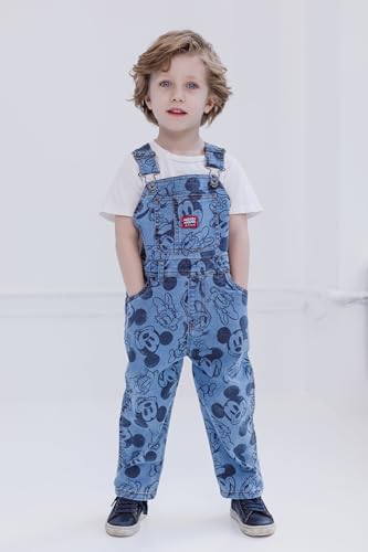 Image of Disney Mickey Mouse Denim Jacket Overalls Shortalls Pants Infant to Big Kid