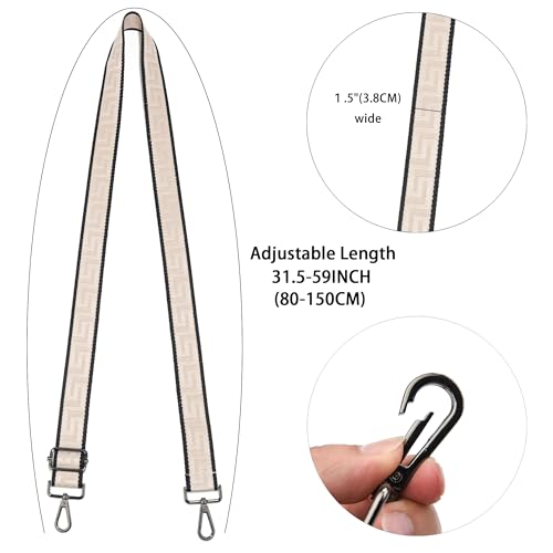 Image of Wide Purse Strap Replacement Crossbody Canvas Shoulder Bag, Universal Adjustable Straps for Bags(55 inchLong)