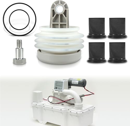 Image of Fits for Dometic Sealand 385230980 Pump Bellow Kit, 385310076 Duckbill Valve (4 Pack) and 385310151 O-Ring (2 Pack) Replace for S, T, J series Vacuum Pump for RV and Boat Toilet Vacuum Pump System