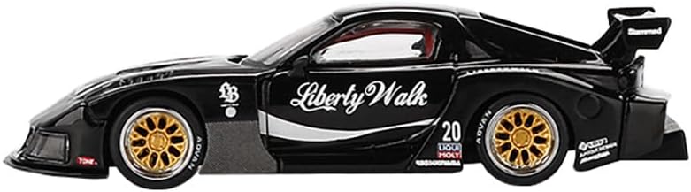 Diecast Collectibles Model Car Compatible with Mini GT 1:64 Mazda RX-7 LB-Super Silhouette – Liberty Walk Black Limited Edition MGT00785 image 3